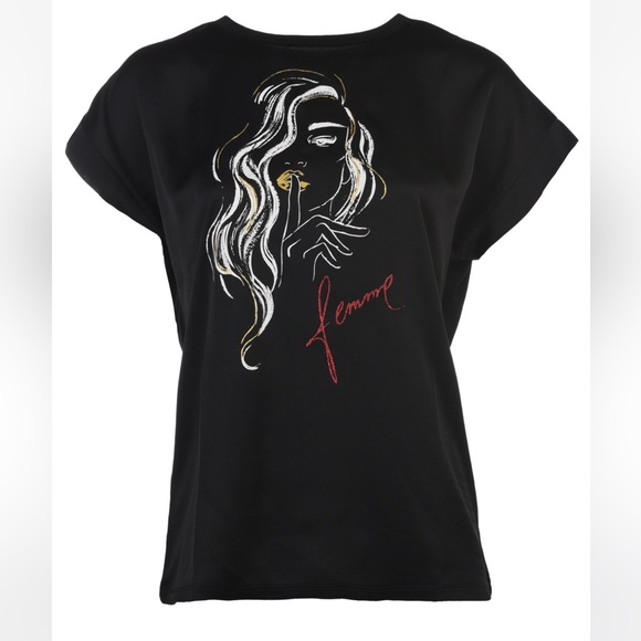 Black T-Shirt with Graphics - Picture 3 of 4